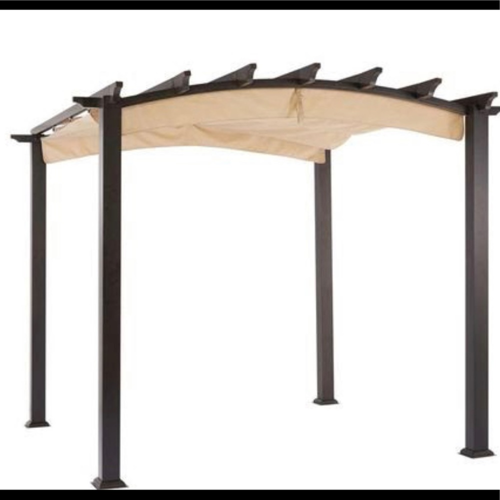 arched pergola w/ retractable canopy